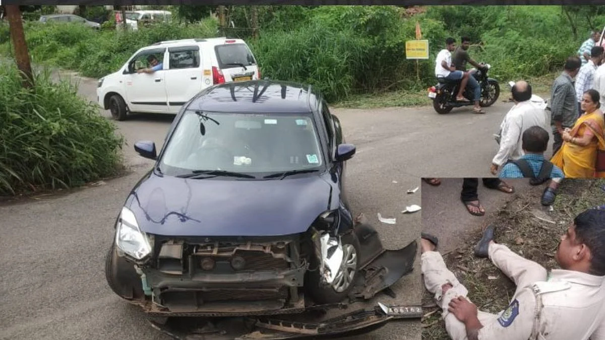 The accident of the police constable going to inspect the accident