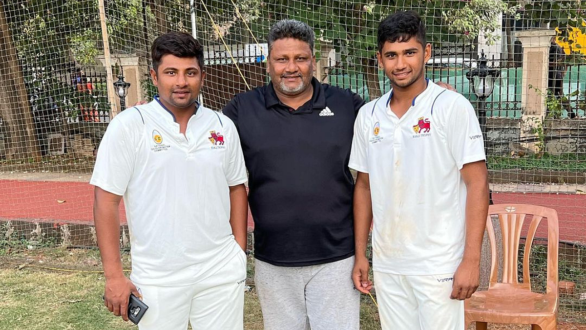 Sarfaraz Khan and Musheer Khan with Father