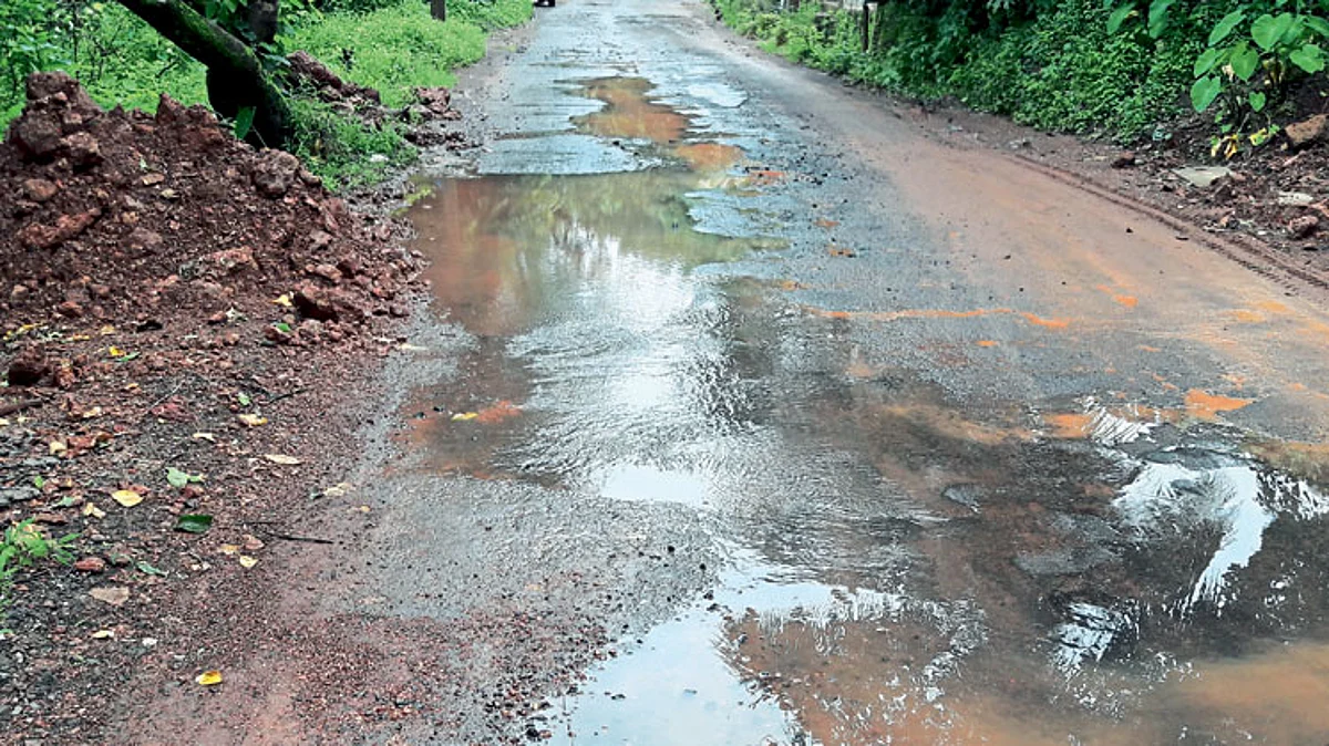 हॉटमिक्सिंग वाहून नेणाऱ्या ट्रकचा चोर्ला घाटात अपघात