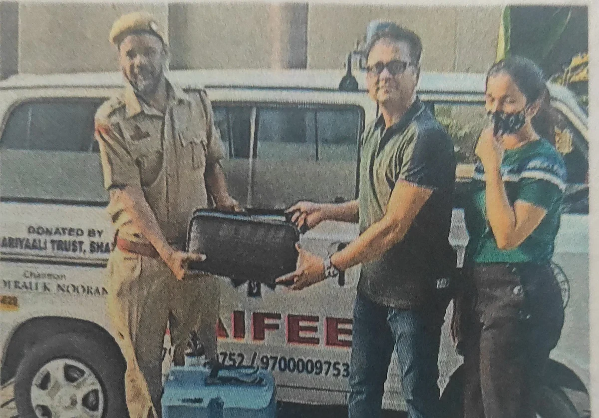 हरियाली ट्रस्टच्या वतीने ऑक्सिजन कॉन्व्हेक्टर भेट