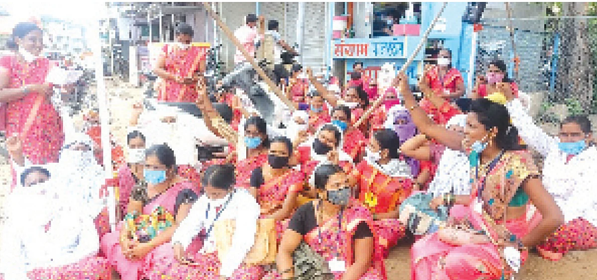 आशासेविका, गट प्रवर्तकांचे लाक्षणिक उपोषण