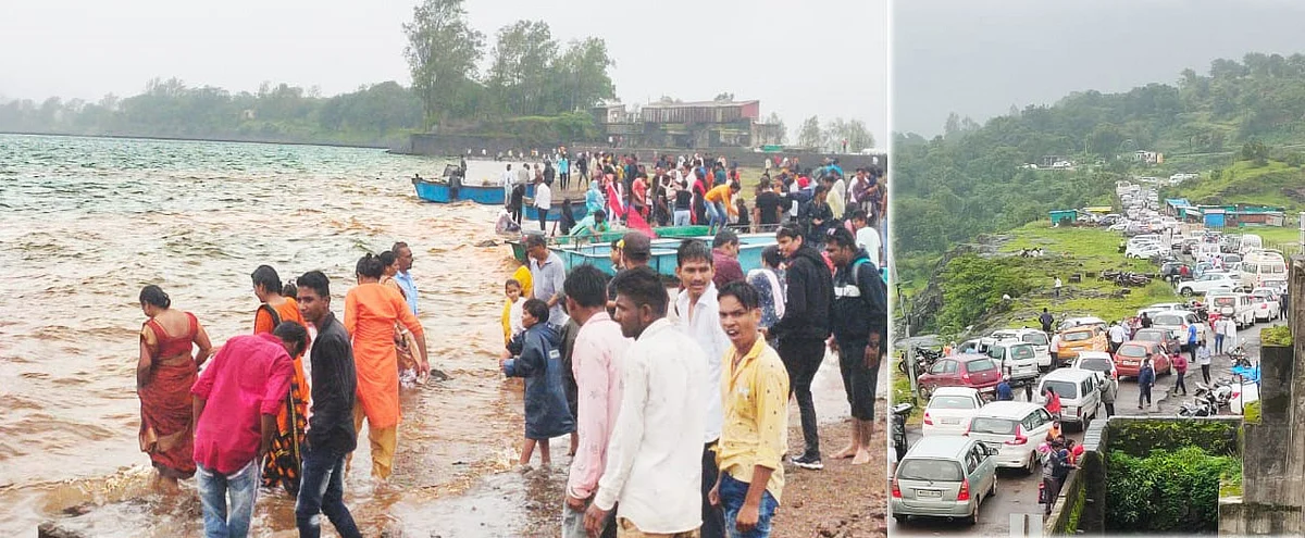 भंडारदरा व परिसरात स्वातंत्र्य दिनी पर्यटकांची मोठी गर्दी, रस्ते गर्दीने फुलले