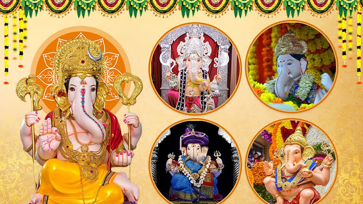 पुणे : मानाच्या पाचही गणपतींसहीत प्रमुख मंडळांच्या श्रींच्या मूर्तींची प्रतिष्ठापना