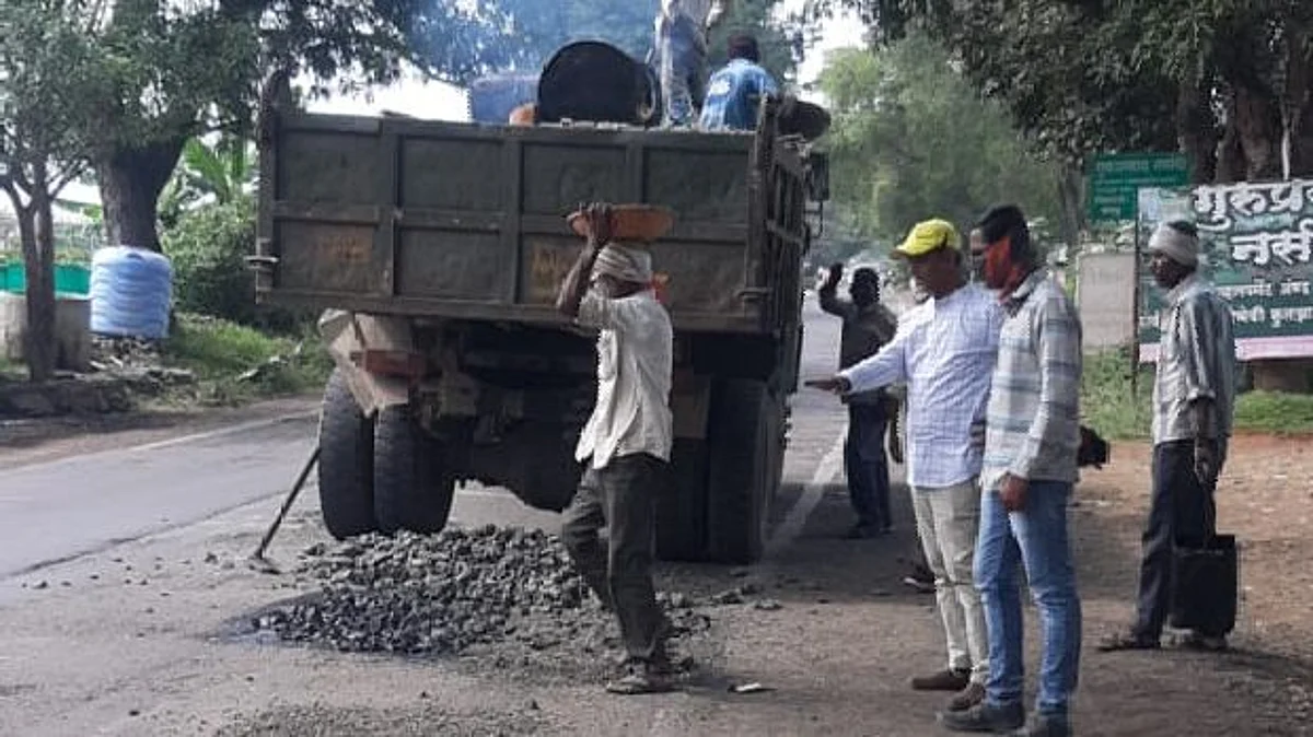 Road repair work starts