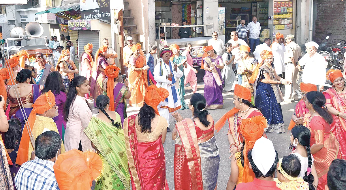 सिन्नर: शोभायात्रेने पाडव्याची रंगत; दोन वर्षांनतर मिरवणुक