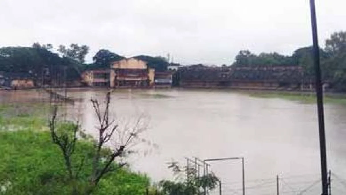 खेळाडूंचे परिश्रम तुंबलेल्या पाण्यात वाया