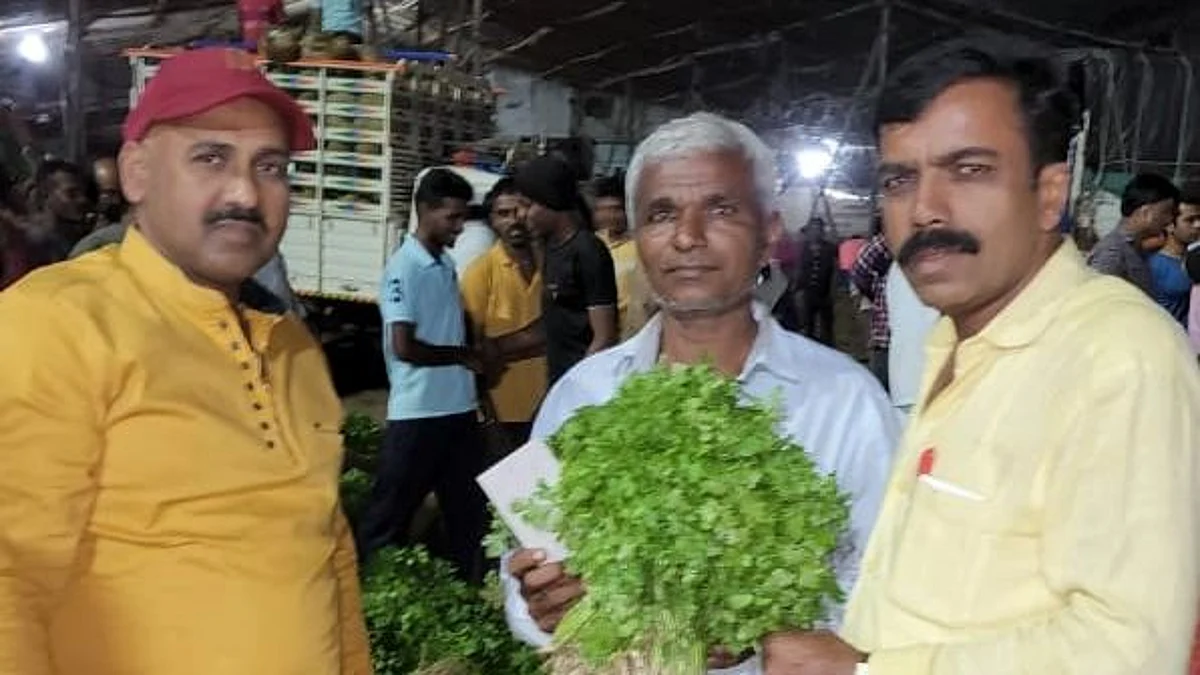 कोथिंबिरीला वीस हजार रुपये विक्रमी भाव