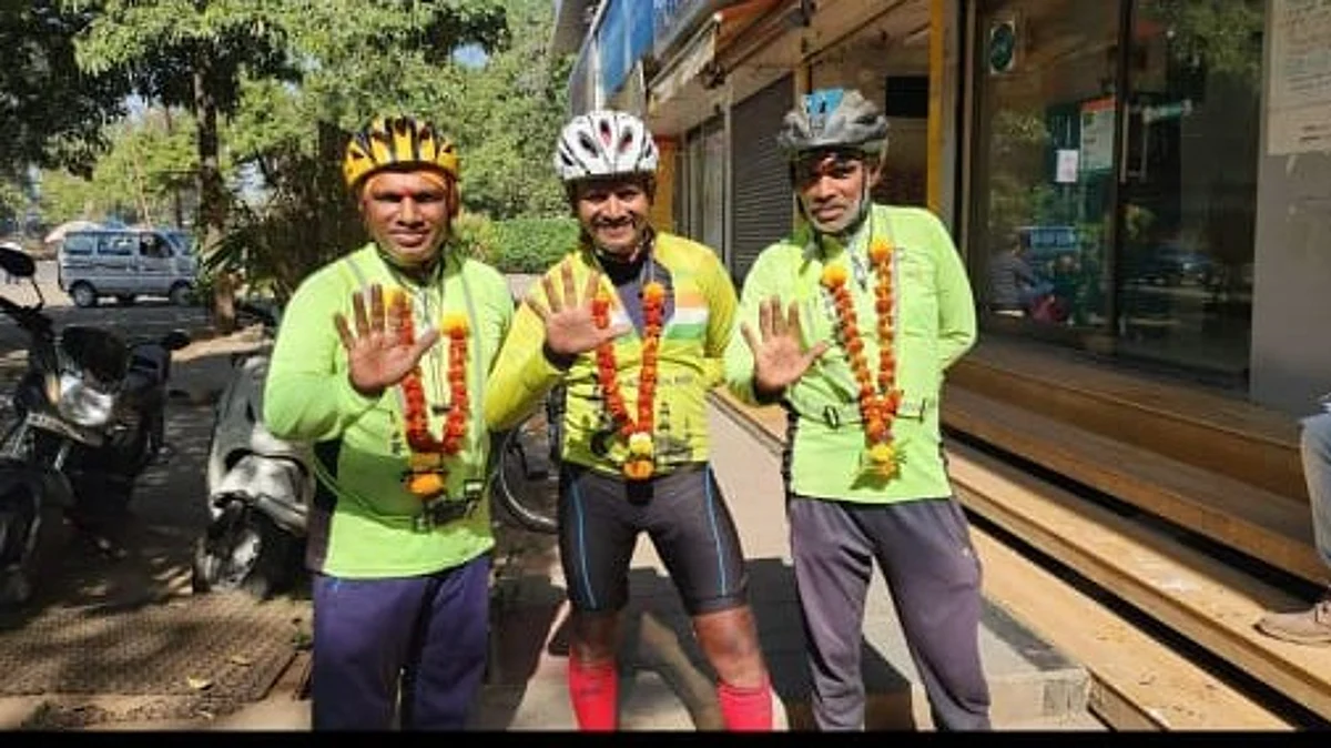 नाशिकच्या तीन सायकलिस्टने ५ दिवसात केला 'इतक्या' किमीचा प्रवास