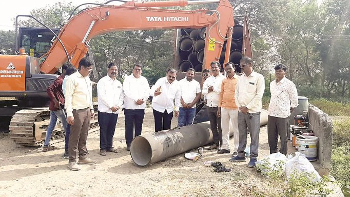 लासलगाव सोळा गाव पाणी योजनेचे काम अखेर सुरू
