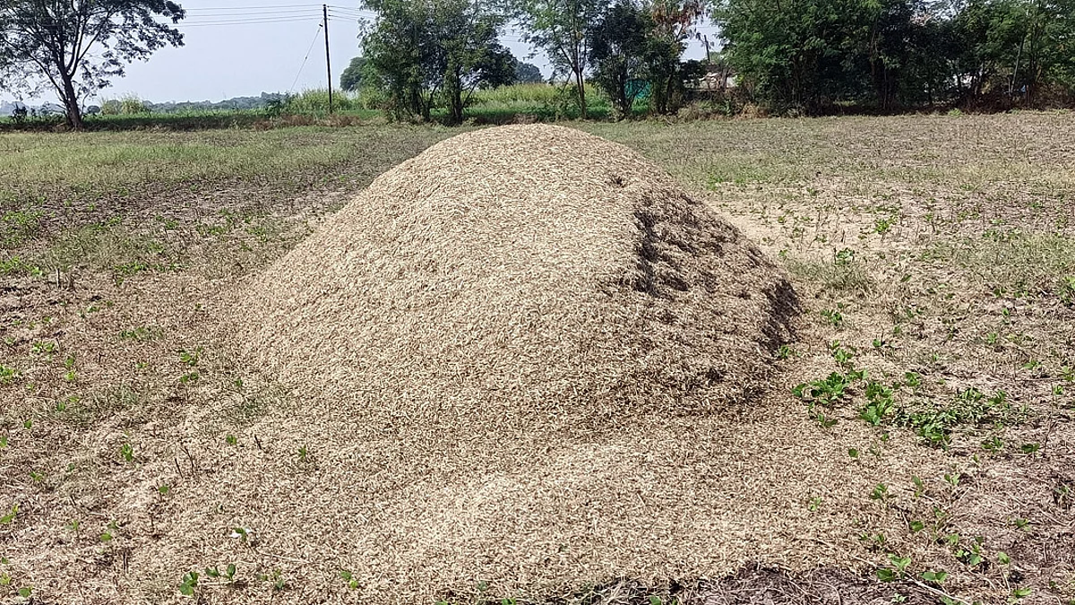 पुणतांबा परिसरात सोयाबीनच्या भुशाला वाढती मागणी