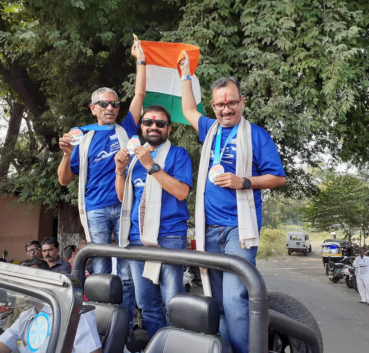 तीन आयर्नमॅन नाशकात दाखल; गरवारे पाॅइंटवर जंगी स्वागत
