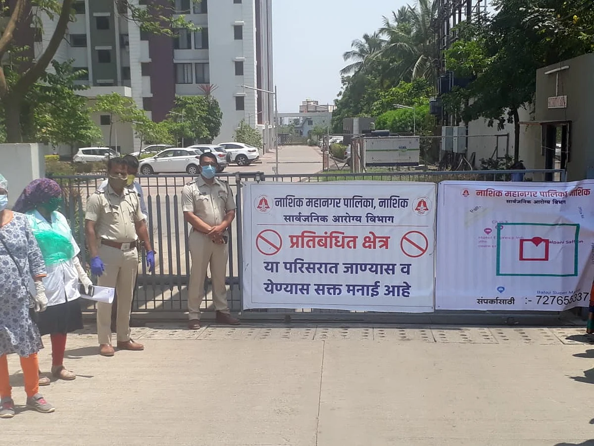 करोना रुग्ण आढळून आल्यानंतर पाथर्डी फाटा परिसर सील