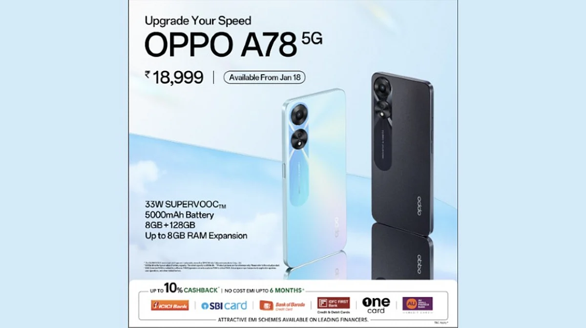 OPPO Launches A78 5G Smartphone In India at Rs 18,999