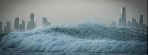 Tsunamis are caused by the large-scale vertical displacement of the water column. Credit: Petra Bensted/Flicker
