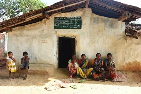Members of the mahila mandal group in Bethat village. Initially, fingers of elderly people were being denied by the machine here when it was first introduced
