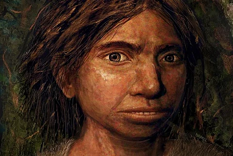 An artist’s impression of a young female Denisovan, based on skeletal traits derived from chemical changes to ancient DNA. Photo: Maayan Harel