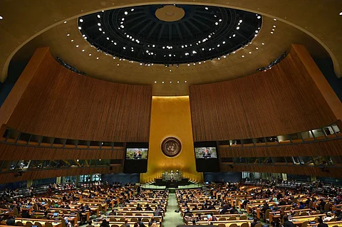 U.S. Secretary of State Antony Blinken speaks during the 2022 Review Conference of the Parties to the Treaty on the Nonproliferation of Nuclear Weapons at the United Nations on Aug. 1, 2022. Photo: Angela Weiss/AFP via Getty Images