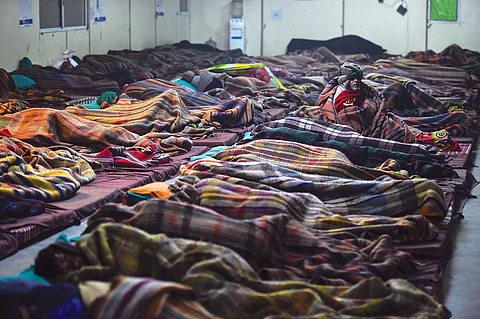 A night shelter in Delhi to accommodate homeless people during winters. Photo: Vikas Choudhary / CSE