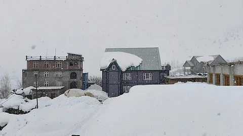 Heavy snowfall in Rashel village, Lahaul Spiti district, Himachal Pradesh. Photo: Rohit Prashar