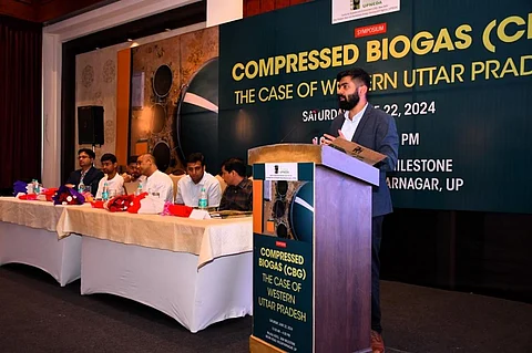 Rahul Jain from CSE addresses the event
