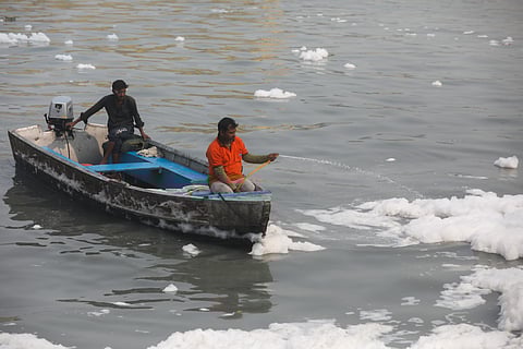 Delhi Jal Board gears up for upcoming Chhath Puja, begins defoaming exercise to check toxic froth in Yamuna