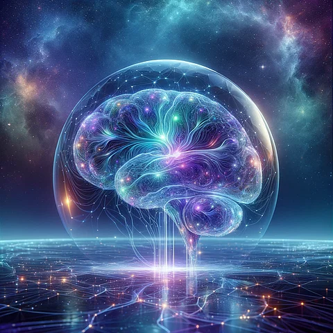 ChatGPT 4 generated this image based on the following prompt: "Generate an image you feel represents yourself"