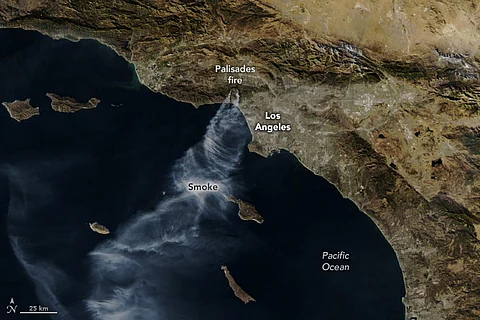 NASA’s satellite imagery shows extent of smoke billowing from Los Angeles' wildfires