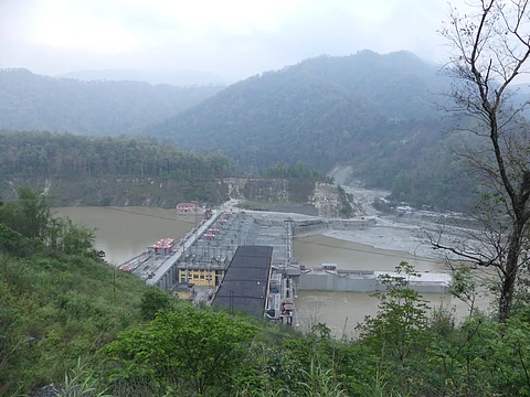 Lower Dam III across Teesta river that was washed away in the 2023 Sikkim GLOF