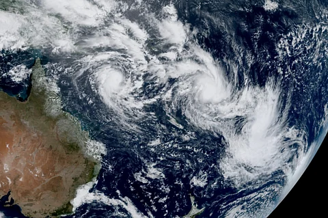 Climate change, a usual suspect as satellite imagery shows 3 active cyclones in south Pacific 