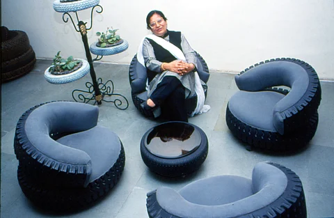 Upcycled elegance: Rubber tyres add  sustainable chic to modern interior design