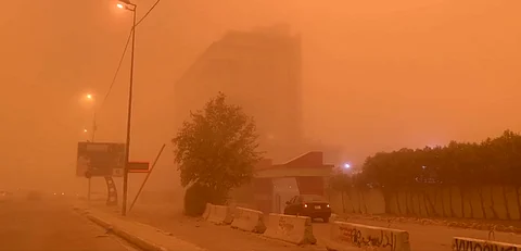 A screengrab from videos circulating on social media showing the impact of the sandstorm in Iraq.