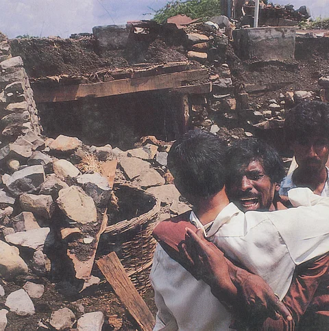 Survivors in shock in the aftermath of the October 1993 Latur Earthquake