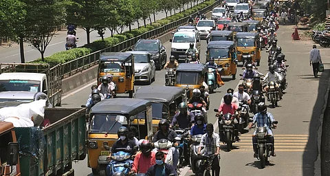 Traffic at the Hanumantha Junction in Vizag