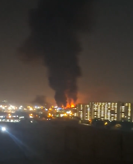 Screengrab from clip circulating on X showing impact of Israel's strikes in Iran.