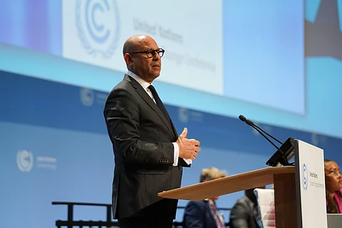 Simon Stiell,  executive secretary of the UNFCCC, speaking at June Climate Meetings in Bonn, Germany.