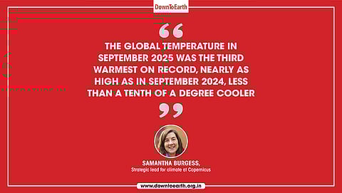 September 2025 third warmest on record