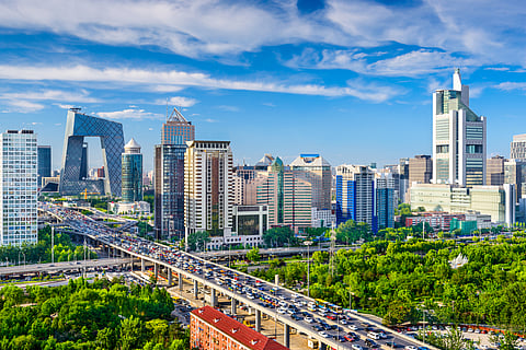 Beijing skyline.