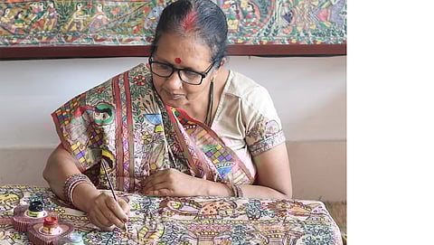 Madhubani artist Asha Jha