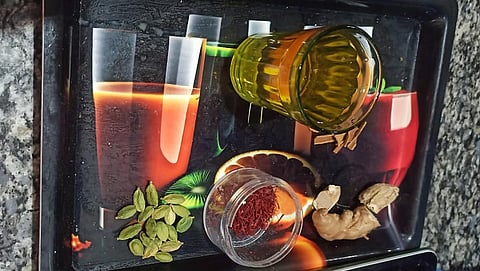 Traditional Kashmiri Saffron ‘kehwa’.