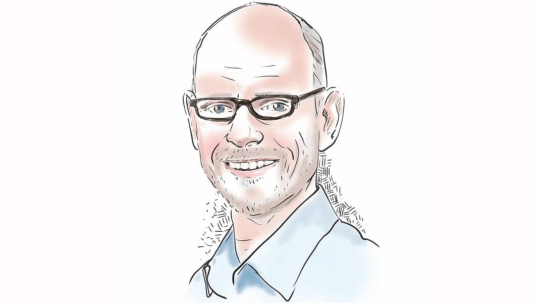 Niklas Höhne speaking at the NewClimate Institute headquarters in Cologne, Germany