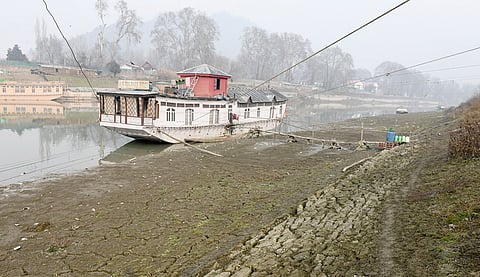 Dry winter and rising temperatures leave Kashmir’s lifeline Jhelum river at historic low