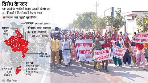 राजस्थान के हनुमानगढ़ नगर परिषद में शामिल किए गए दो गांव के लोग सरकार के फैसले का विरोध कर रहे हैं