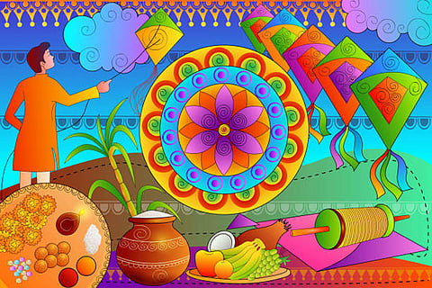 इस त्योहार के अवसर पर पतंग उड़ाना सदियों पुरानी परंपरा है, लेकिन दुर्भाग्य से सिंथेटिक, कांच-लेपित चीनी व नायलॉन मांझा के बड़े पैमाने पर इस्तेमाल के कारण यह परंपरा धूमिल हो रही है। 