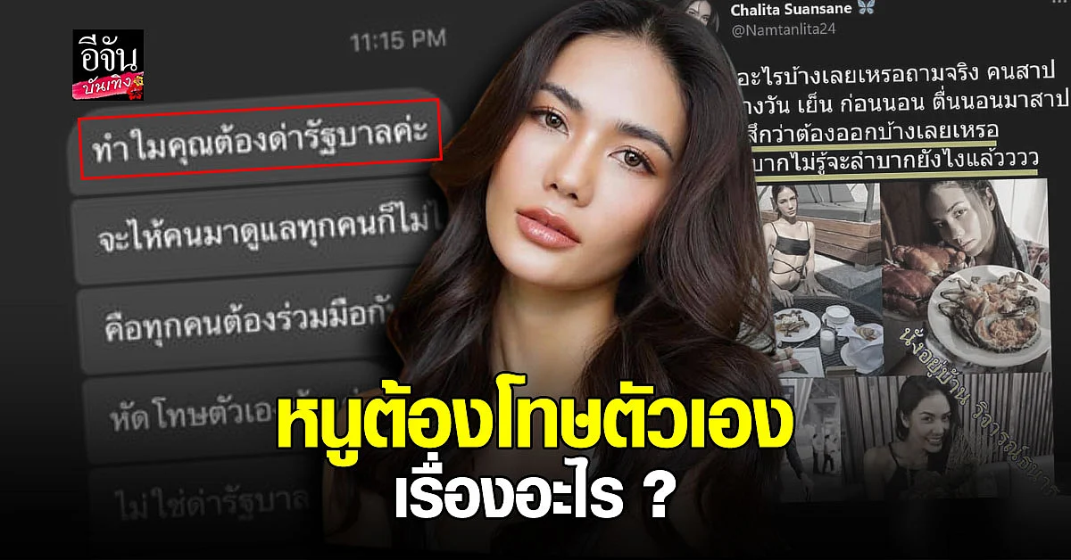 น้ำตาล ชลิตา งง ถูกไดเร็กข้อความมาหา ว่าให้โทษตัวเองบ้าง อย่ามัวแต่ด่ารัฐบาล
