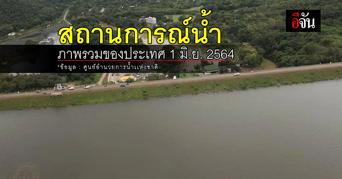 สถานการณ์น้ำ ภาพรวมของประเทศ วันที่ 1 มิถุนายน 2564