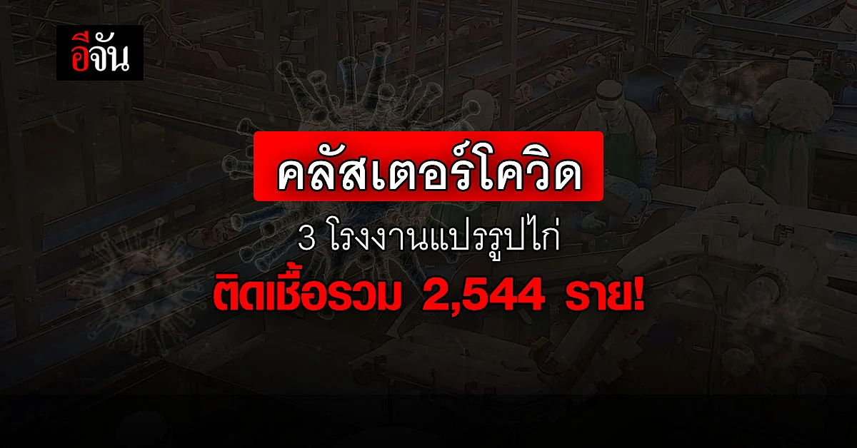 โคราชเฝ้าระวัง! คลัสเตอร์โควิด 3 โรงงานแปรรูปไก่