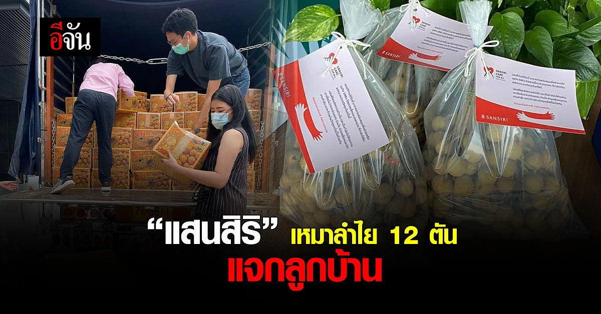 “CEO แสนสิริ” เหมาลำไย 12 ตัน แจกจ่ายลูกบ้าน ชุมชน-แคมป์คนงาน