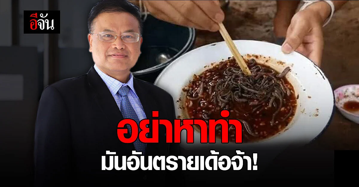 กรมอนามัย ไม่แนะนำเปิบไส้เดือนดิบ เสี่ยงไวรัสเเบคทีเรีย