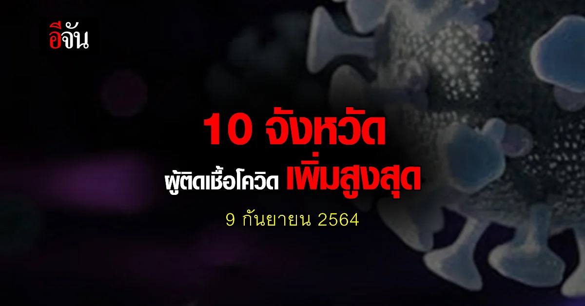 ศบค. เปิด 10 จังหวัด ติดเชื้อโควิด สูงสุด วันนี้ 9 กันยายน 2564