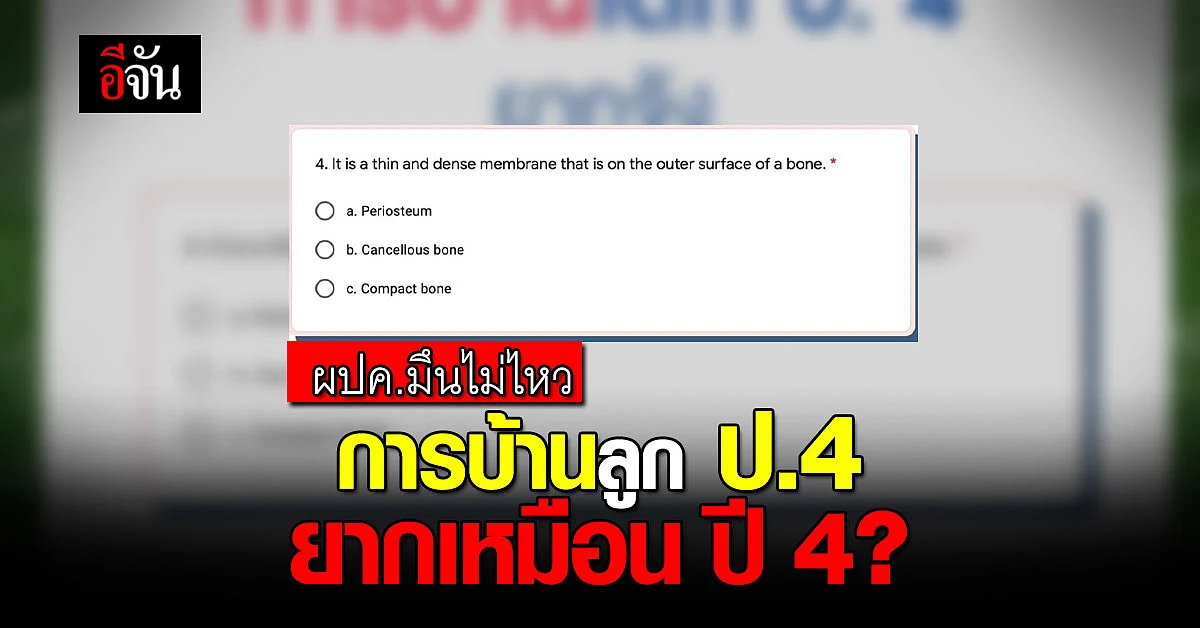 ผปค.มึนไม่ไหว! การบ้านลูก ป.4 ยากเหมือน ปี 4? นึกว่าเตรียมสอบแพทย์